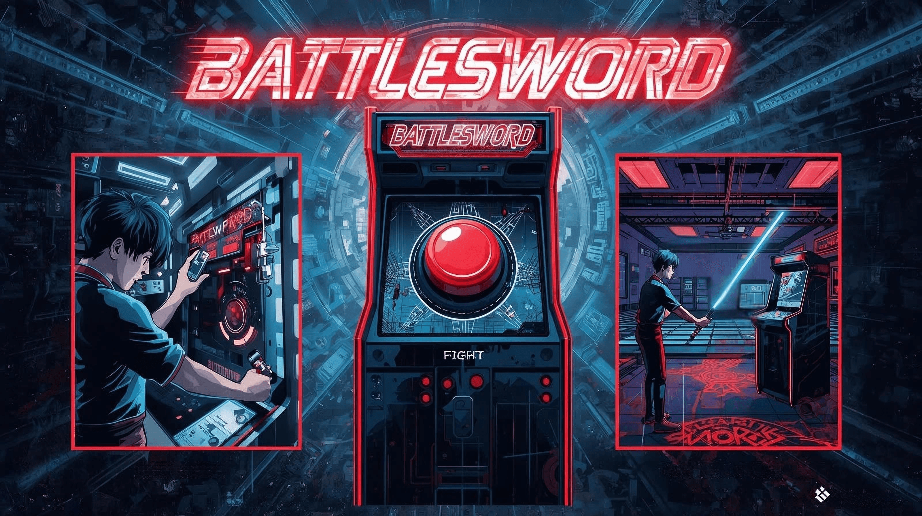 Univers BattleSword avec borne d'arcade et duel connecté